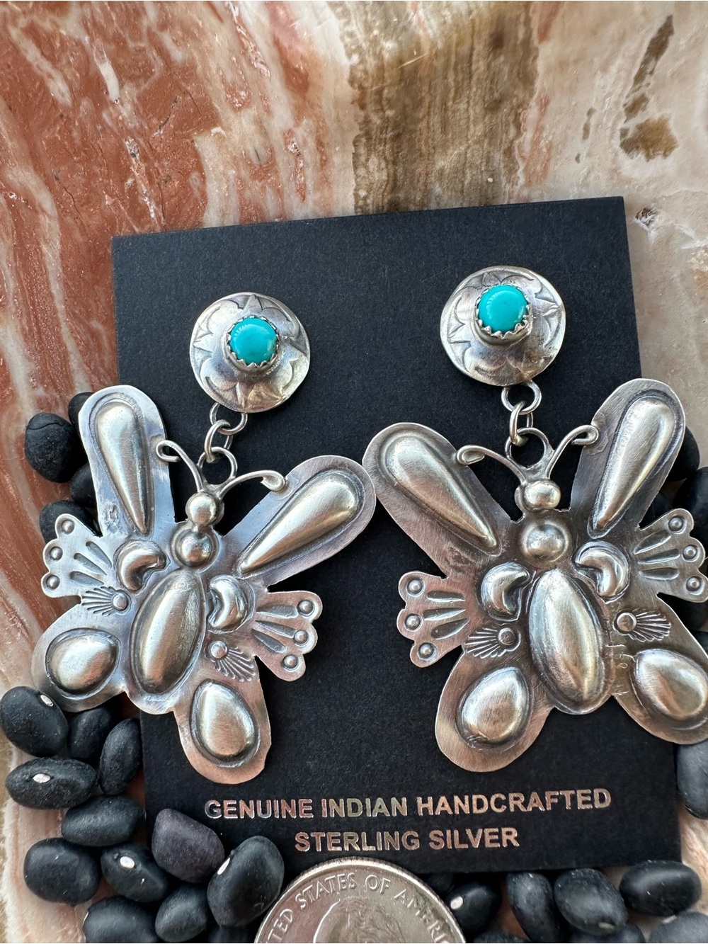 🦋Native Gabriela Yazzie Navajo Sterling Silver & Turquoise Earrings. $420 retail